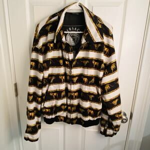 Versace Jeans Couture Bomber Jacket Women’s Windbreaker Tiger Lion Safari Medusa